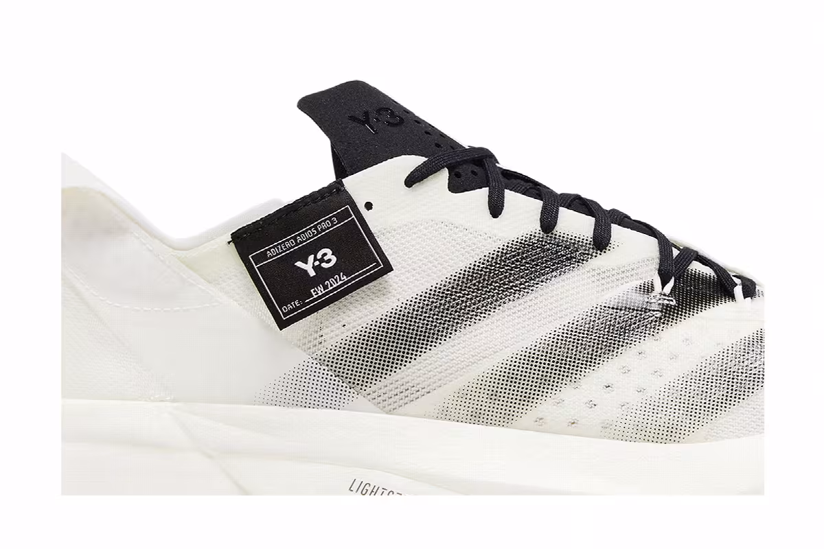 adidas Y-3 Adizero Adios Pro 3 White, view 3