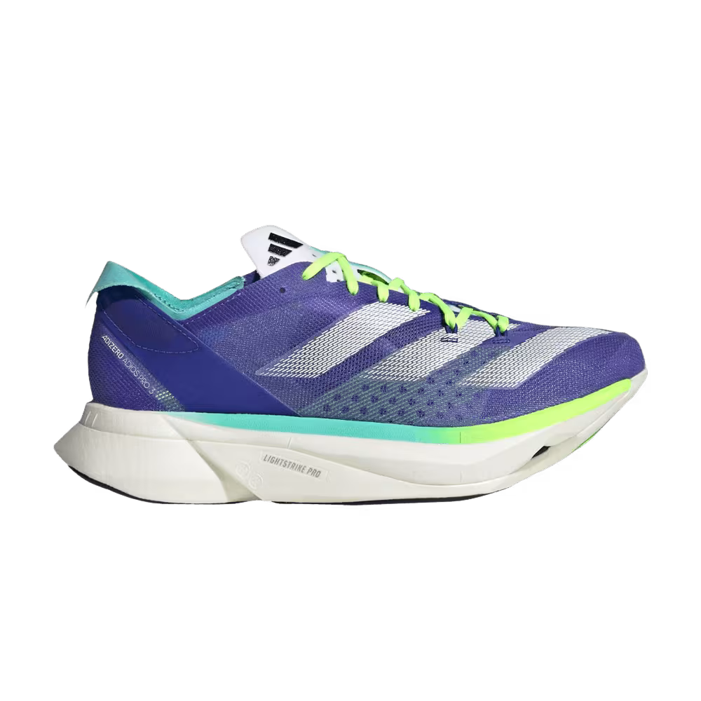 adidas Women's Adizero Adios Pro 3 Cobalt Blue Lucid Lemon