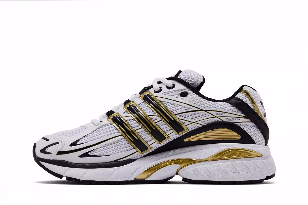 adidas Adistar Cushion White Black Gold Metallic, view 4