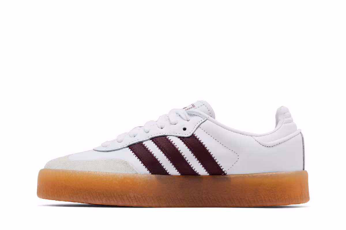 adidas Women's Sambae White Shadow Red, view 4
