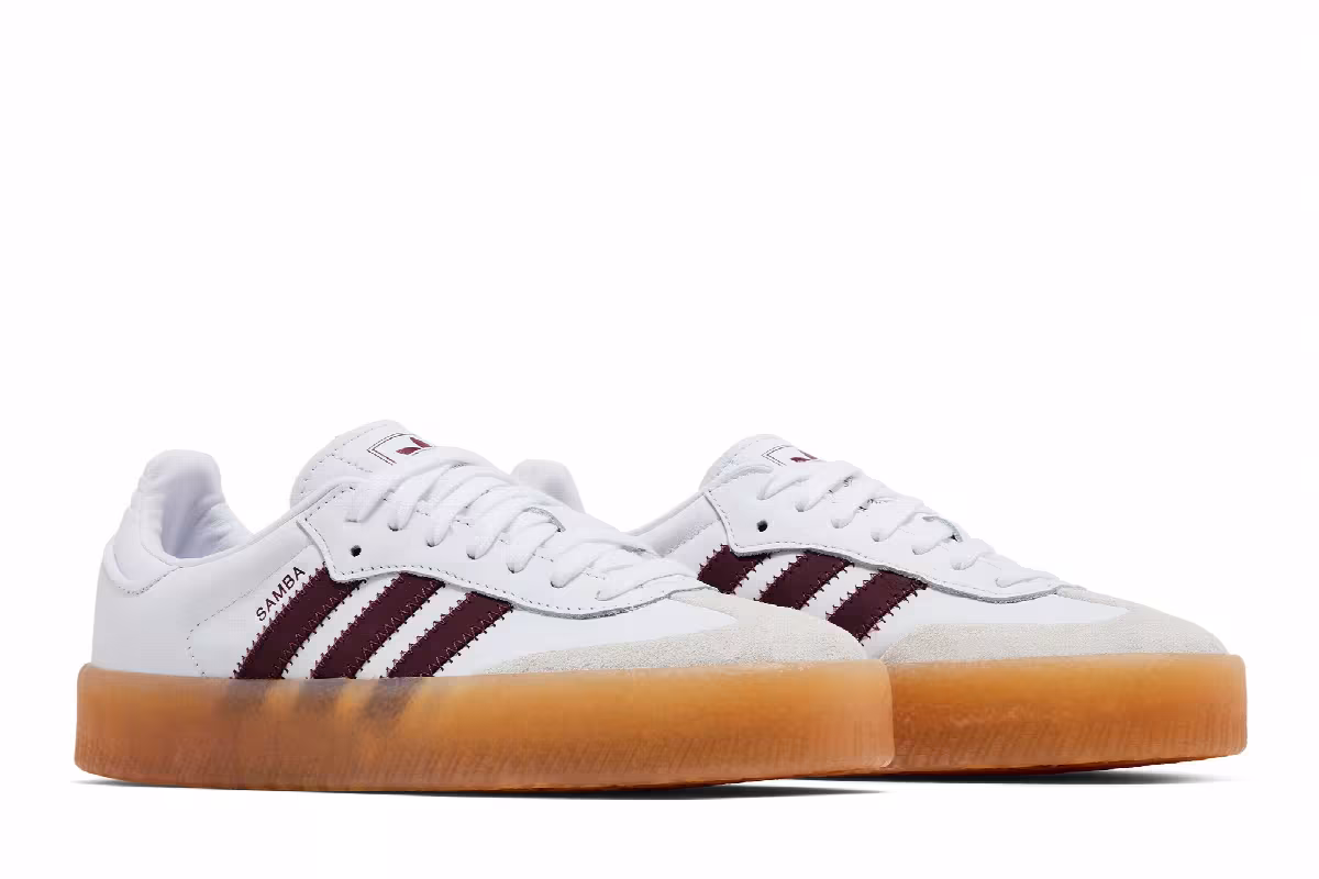 adidas Women's Sambae White Shadow Red, view 9