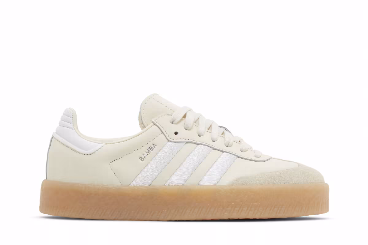 adidas Women's Sambae Wonder White Silver Metallic Gum, view 2