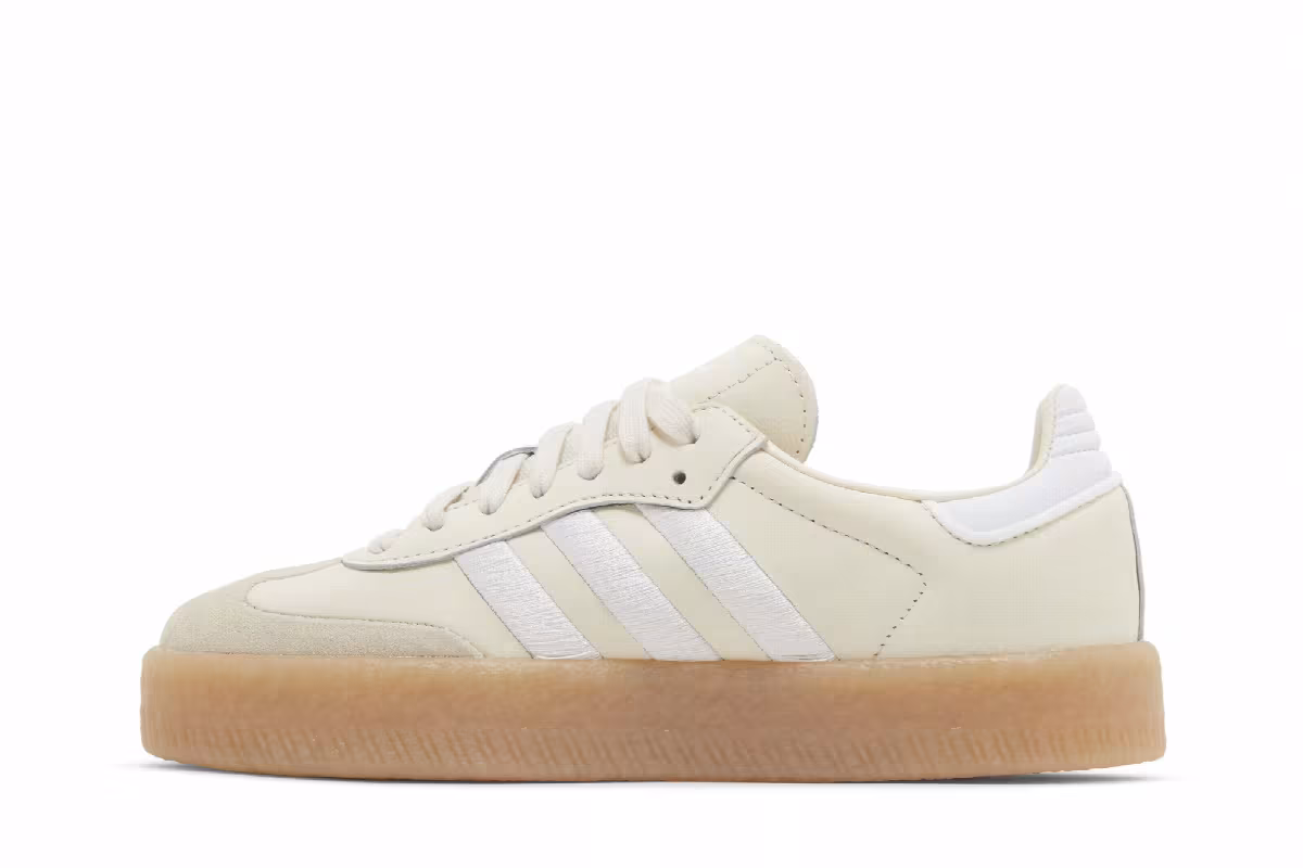 adidas Women's Sambae Wonder White Silver Metallic Gum, view 4