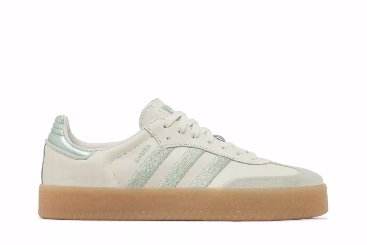 adidas Women's Sambae Off White Lime Green Gum, view 2