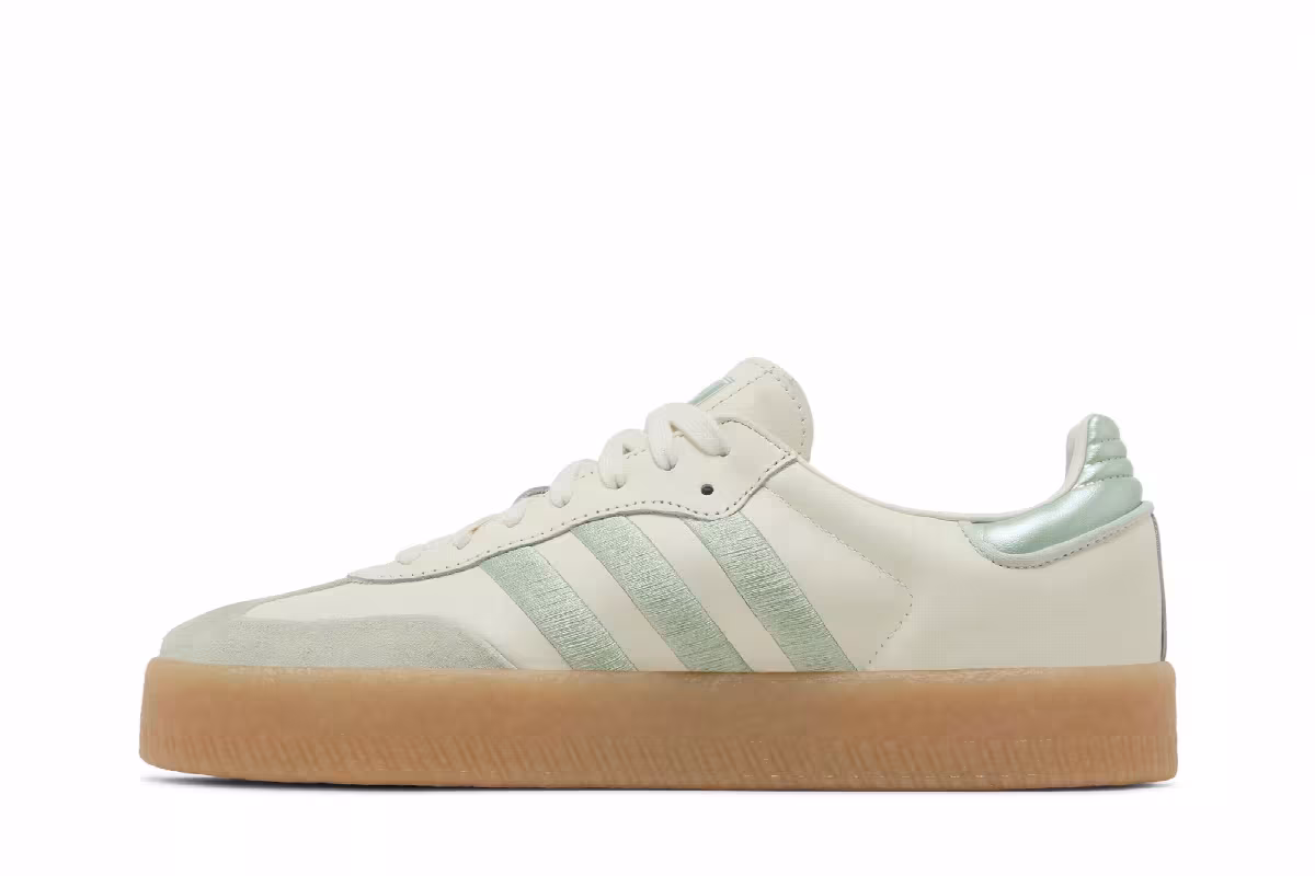 adidas Women's Sambae Off White Lime Green Gum, view 4