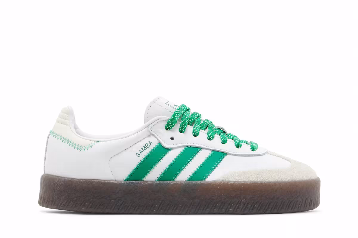 adidas Women's Sambae White Green Gum, view 2