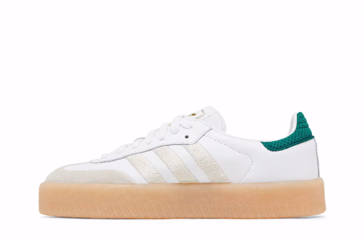 adidas Women's Sambae Off White Green, view 4