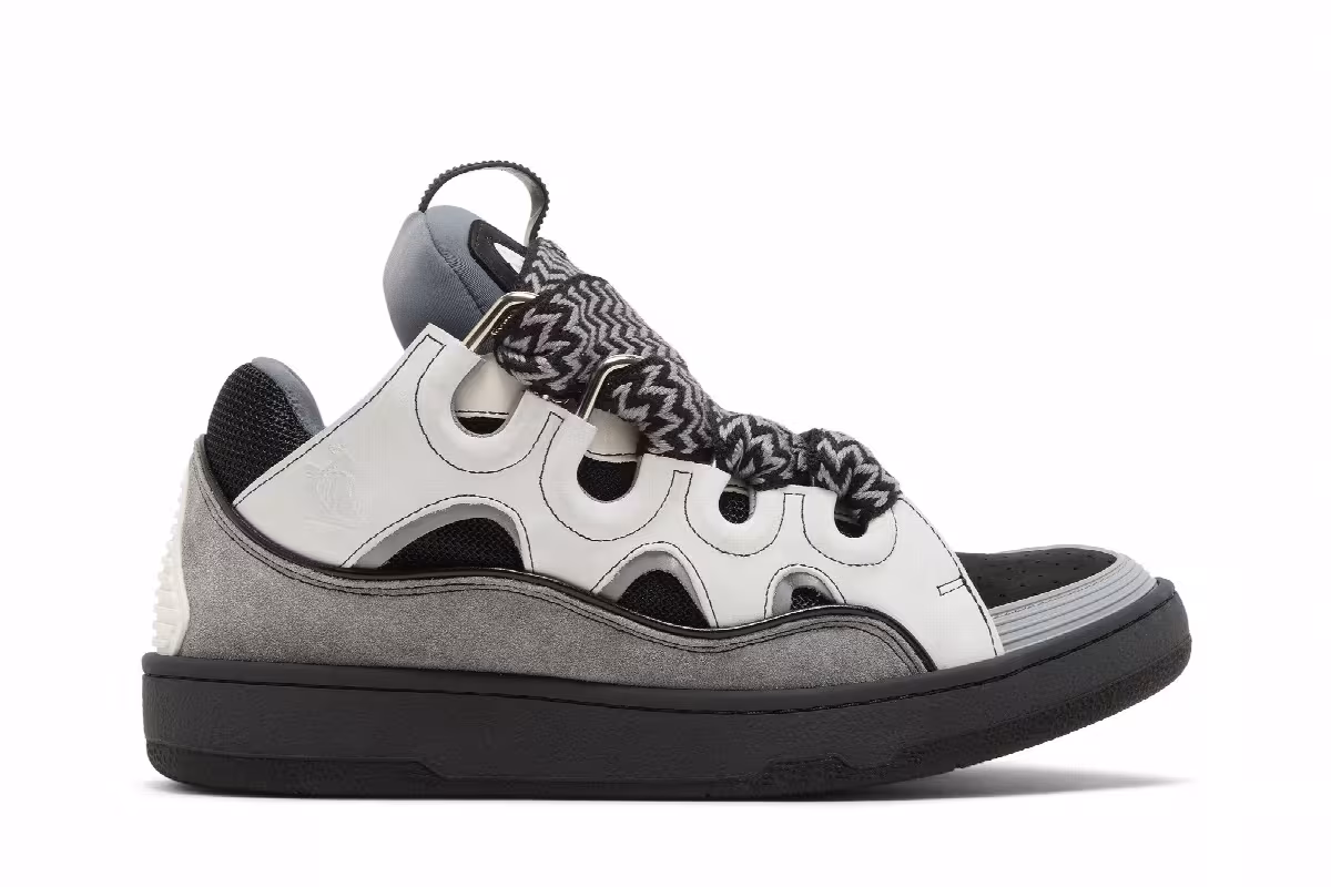 Lanvin Curb Sneakers White Anthracite, view 2