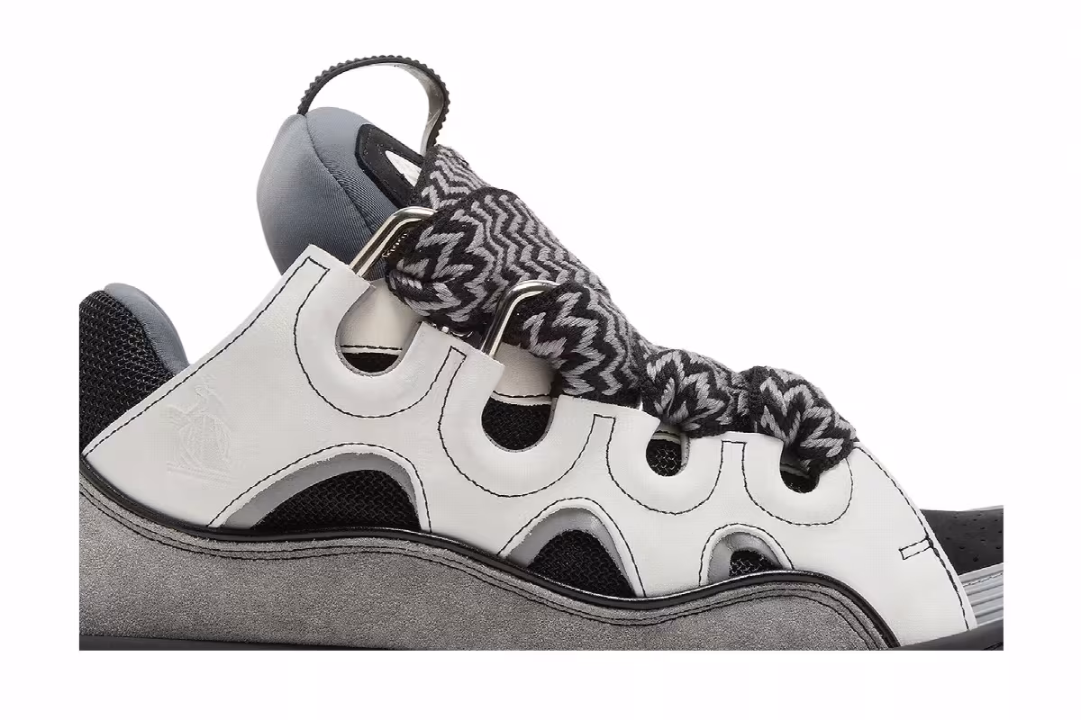 Lanvin Curb Sneakers White Anthracite, view 3