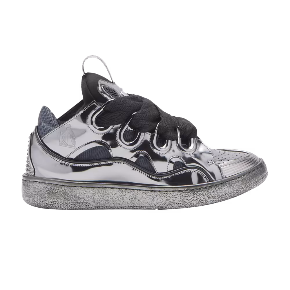 Lanvin Women's Curb Sneakers Metallic Silver