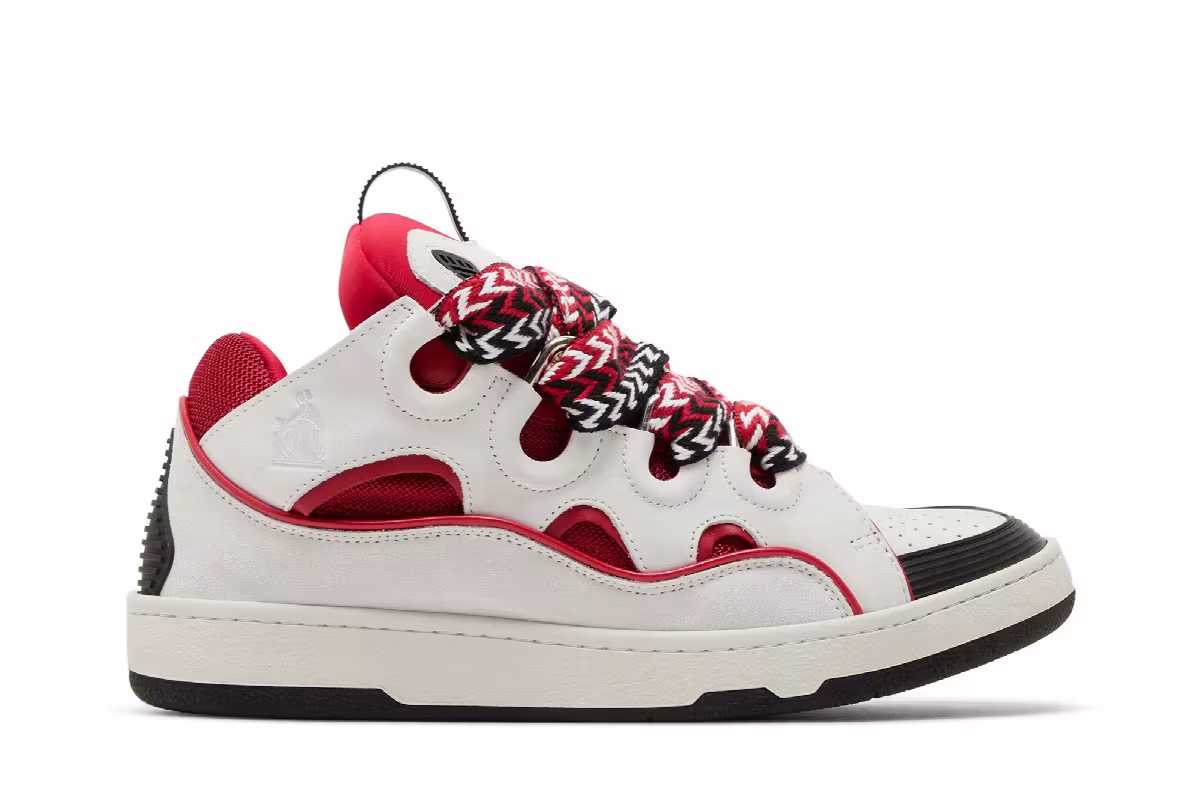 Lanvin Curb Sneakers Red White, view 2