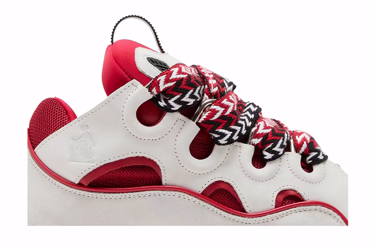 Lanvin Curb Sneakers Red White, view 3