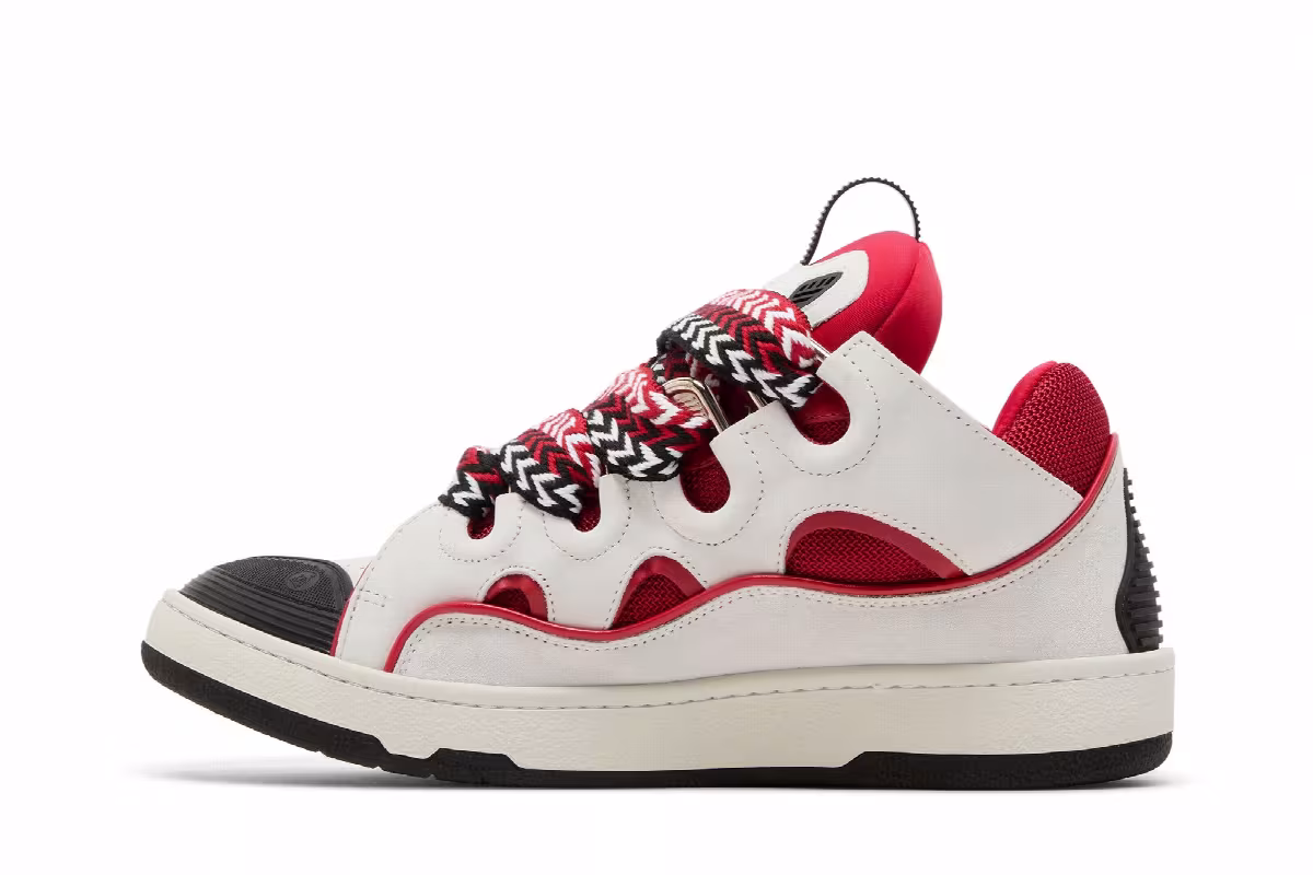 Lanvin Curb Sneakers Red White, view 4