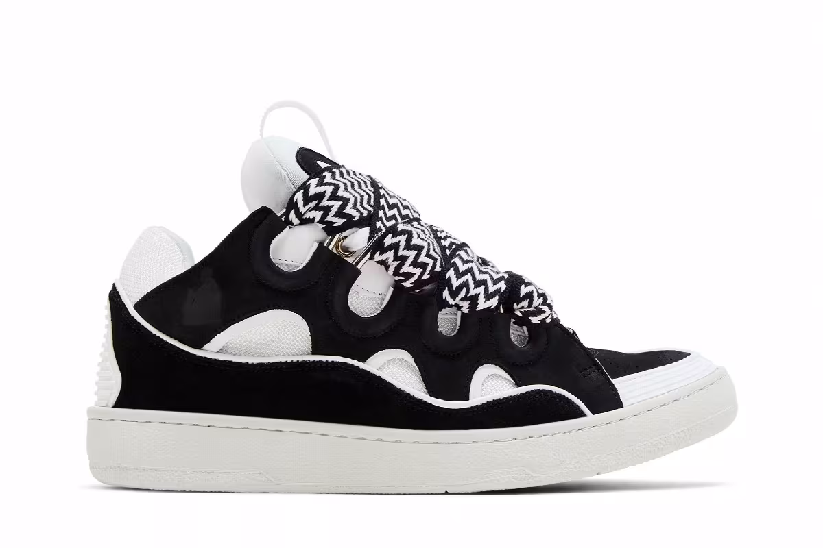 Lanvin Curb Sneakers Black White, view 2