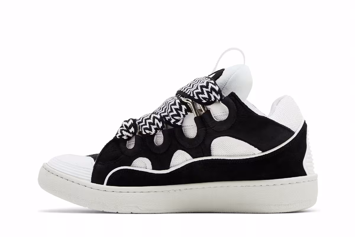 Lanvin Curb Sneakers Black White, view 4