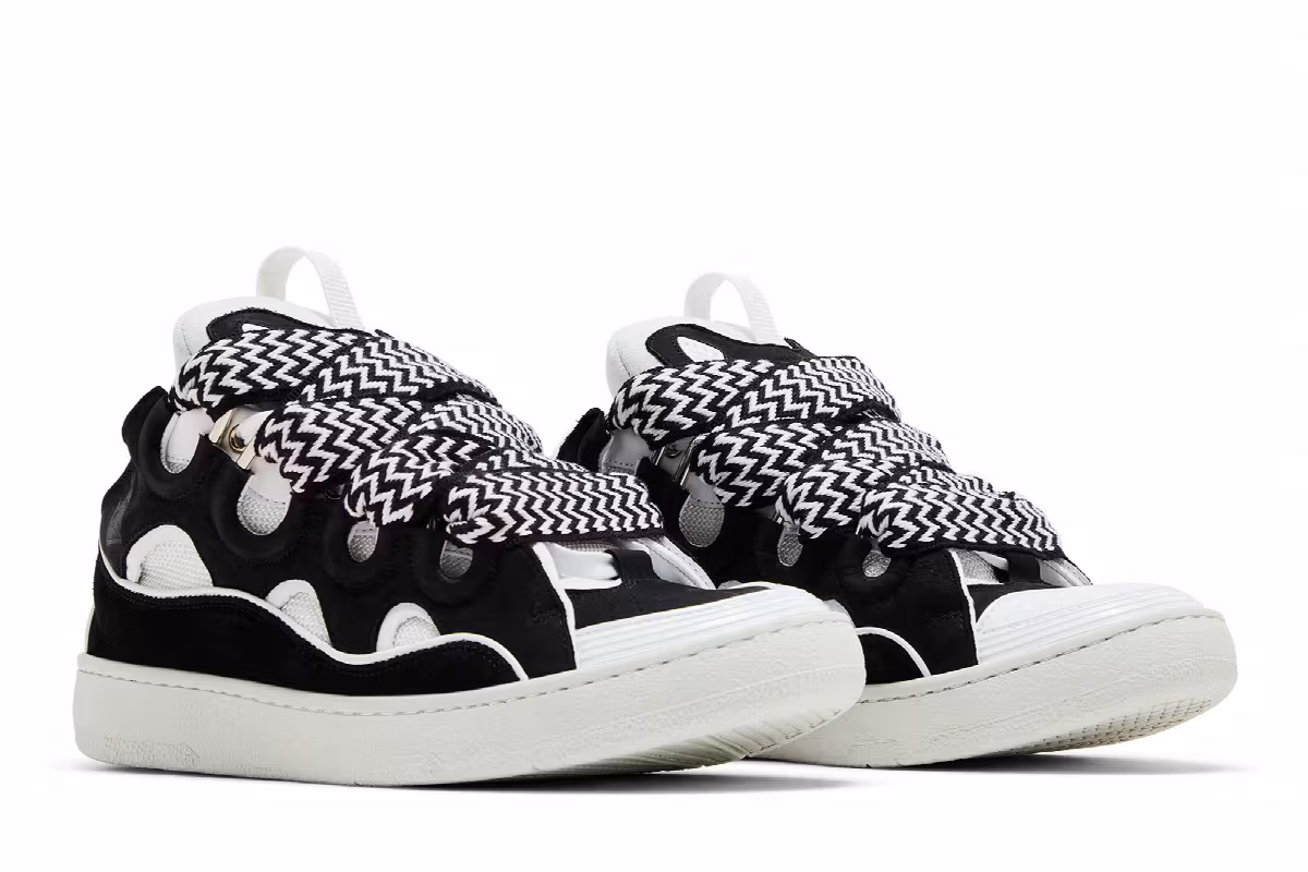 Lanvin Curb Sneakers Black White, view 9