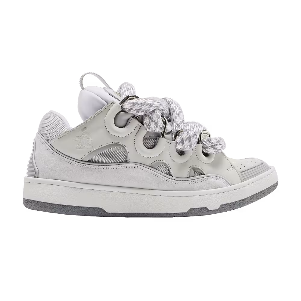 Lanvin Curb Sneakers Snake Laces - White Grey