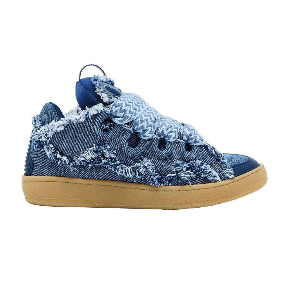 Lanvin Women's Curb Sneakers Frayed Denim