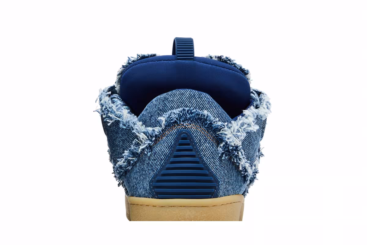 Lanvin Women's Curb Sneakers Frayed Denim, view 8