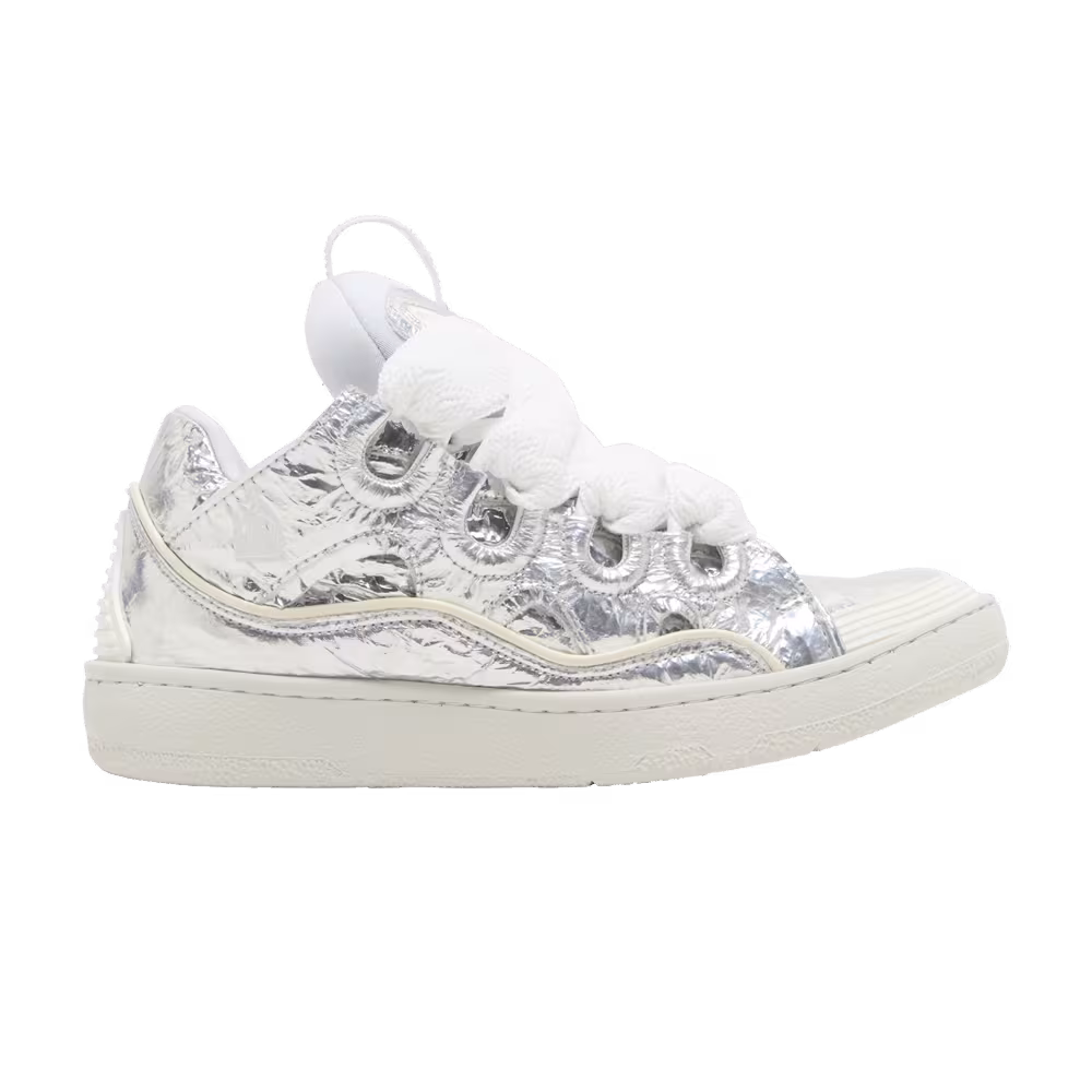 Lanvin Women's Curb Sneakers Crinkled Metallic Leather