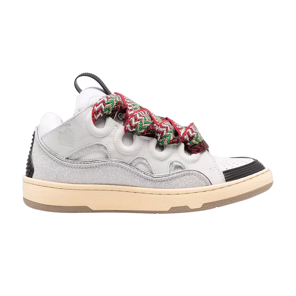 Lanvin Women's Curb Sneakers White Glitter