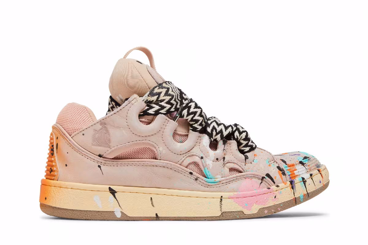Gallery Dept. x Lanvin Curb Light Sneakers Paint Drip - Pale Pink, view 2