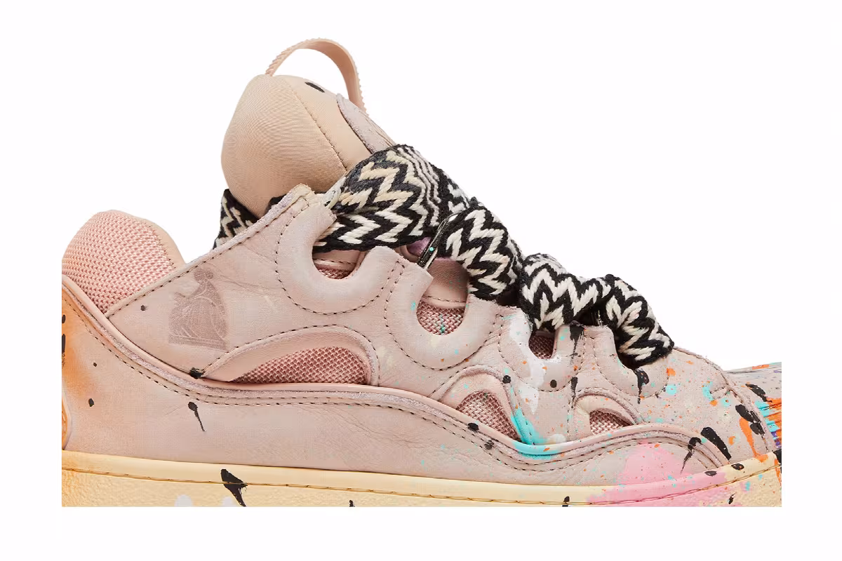 Gallery Dept. x Lanvin Curb Light Sneakers Paint Drip - Pale Pink, view 3