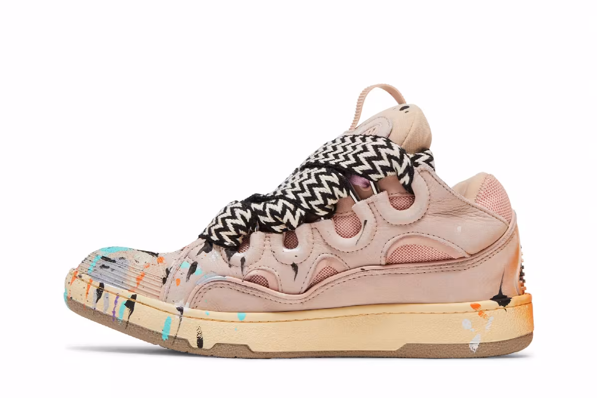 Gallery Dept. x Lanvin Curb Light Sneakers Paint Drip - Pale Pink, view 4