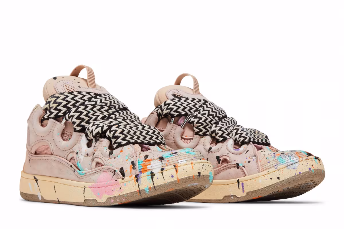 Gallery Dept. x Lanvin Curb Light Sneakers Paint Drip - Pale Pink, view 9