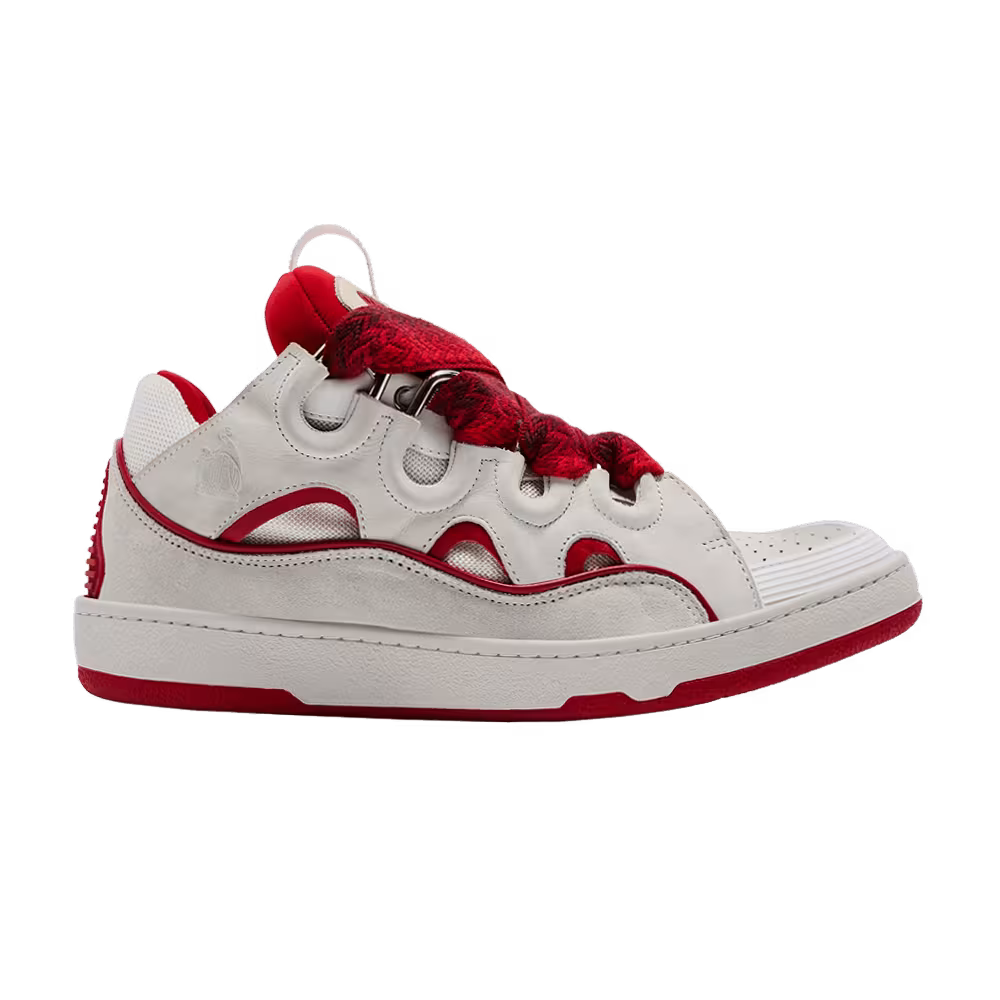 Lanvin Curb Sneakers White Red