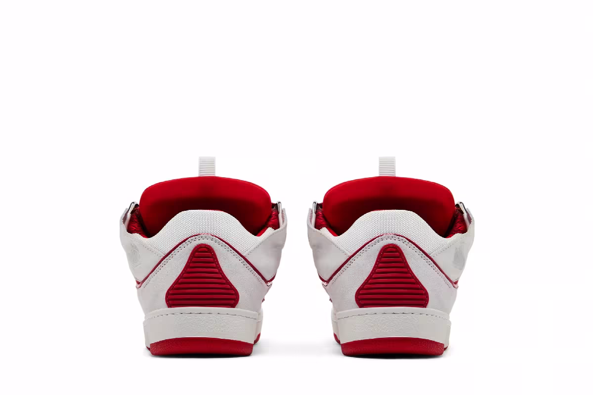 Lanvin Curb Sneakers White Red, view 7