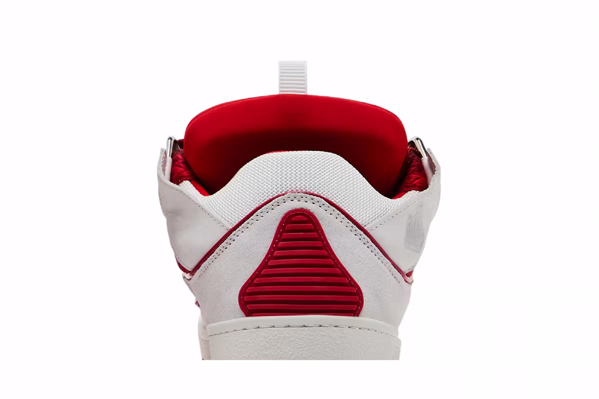 Lanvin Curb Sneakers White Red, view 8