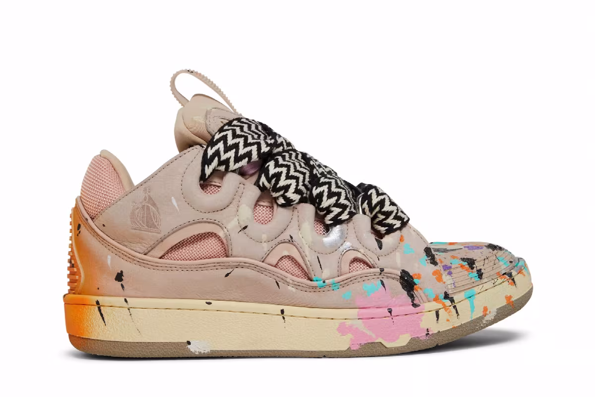 Gallery Dept. x Lanvin Women's Curb Light Sneakers Paint Drip - Pale Pink, view 2