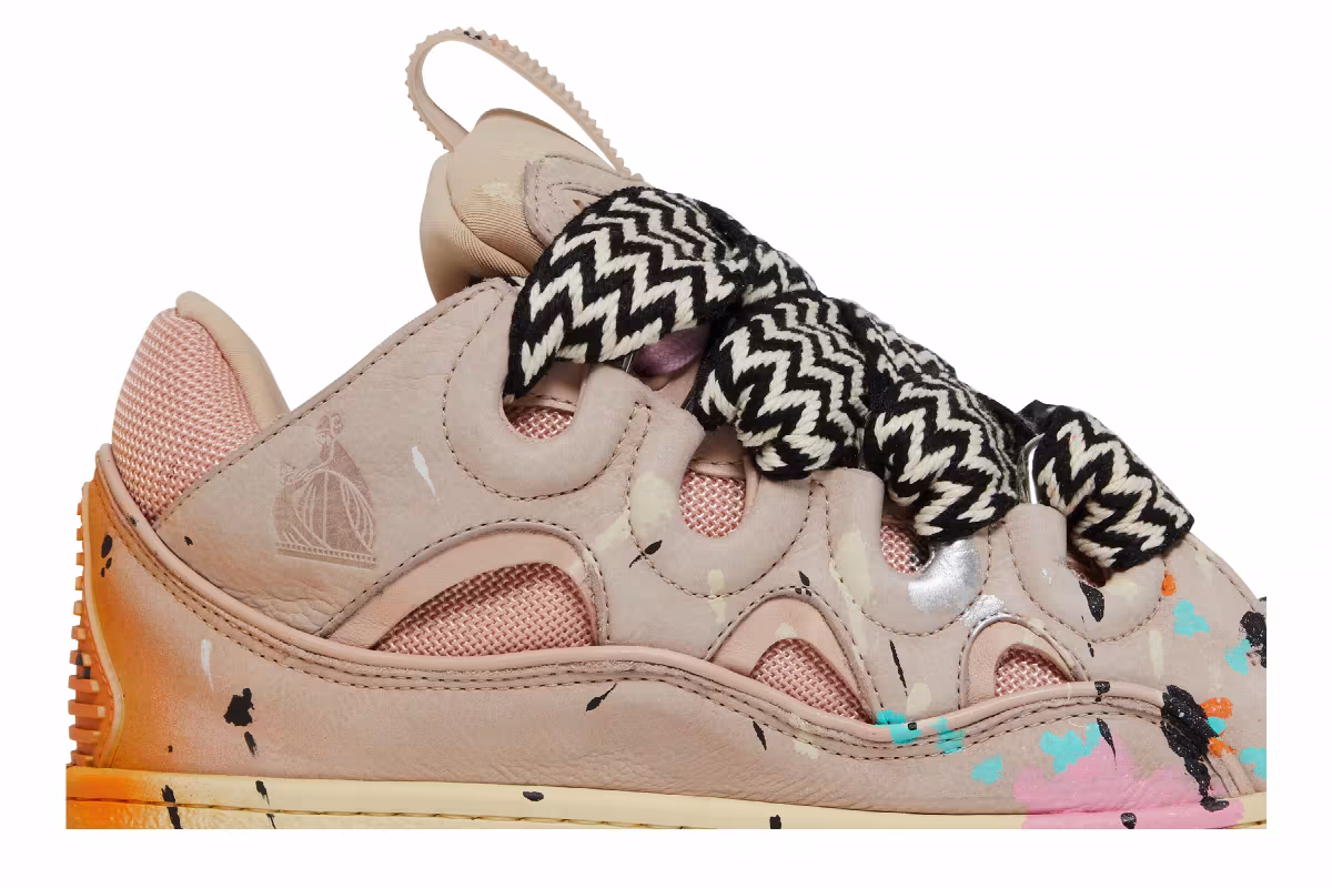 Gallery Dept. x Lanvin Women's Curb Light Sneakers Paint Drip - Pale Pink, view 3
