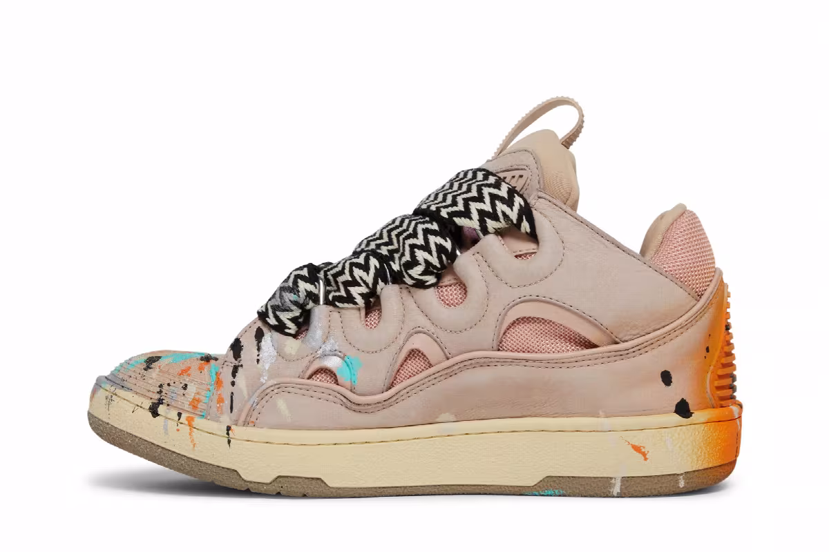 Gallery Dept. x Lanvin Women's Curb Light Sneakers Paint Drip - Pale Pink, view 4