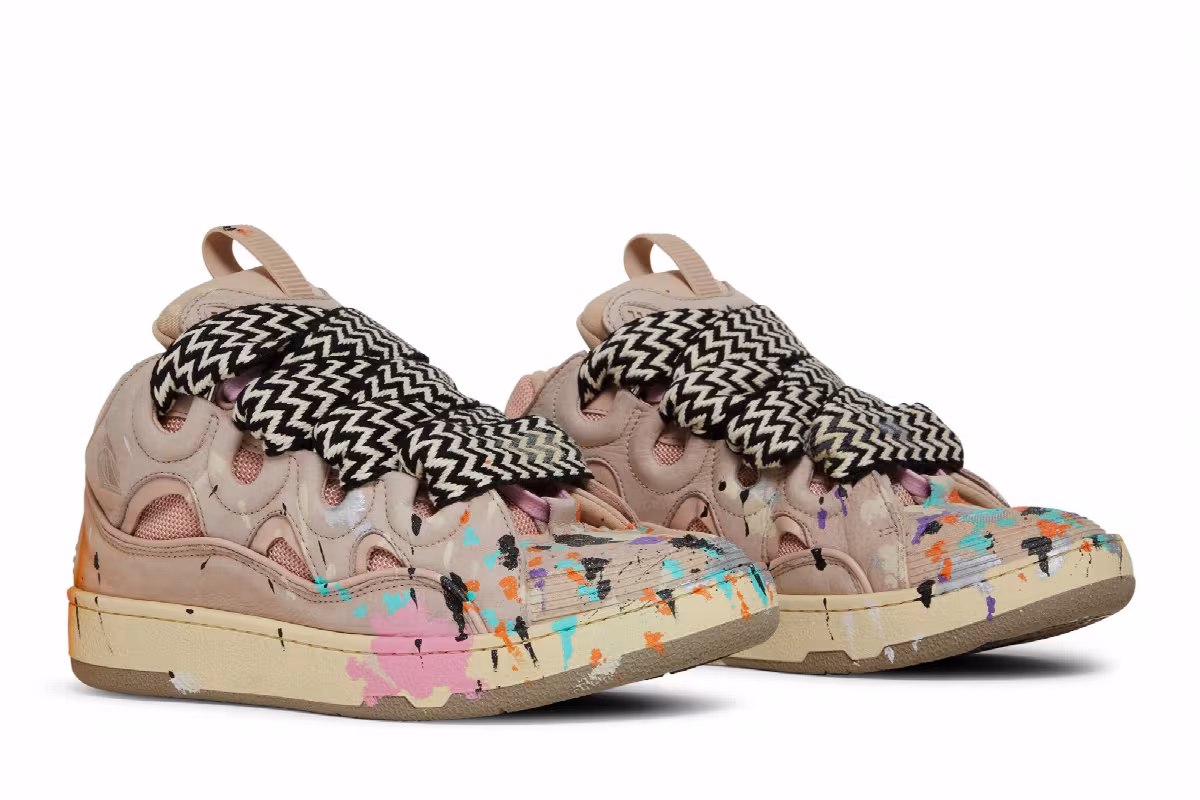 Gallery Dept. x Lanvin Women's Curb Light Sneakers Paint Drip - Pale Pink, view 9