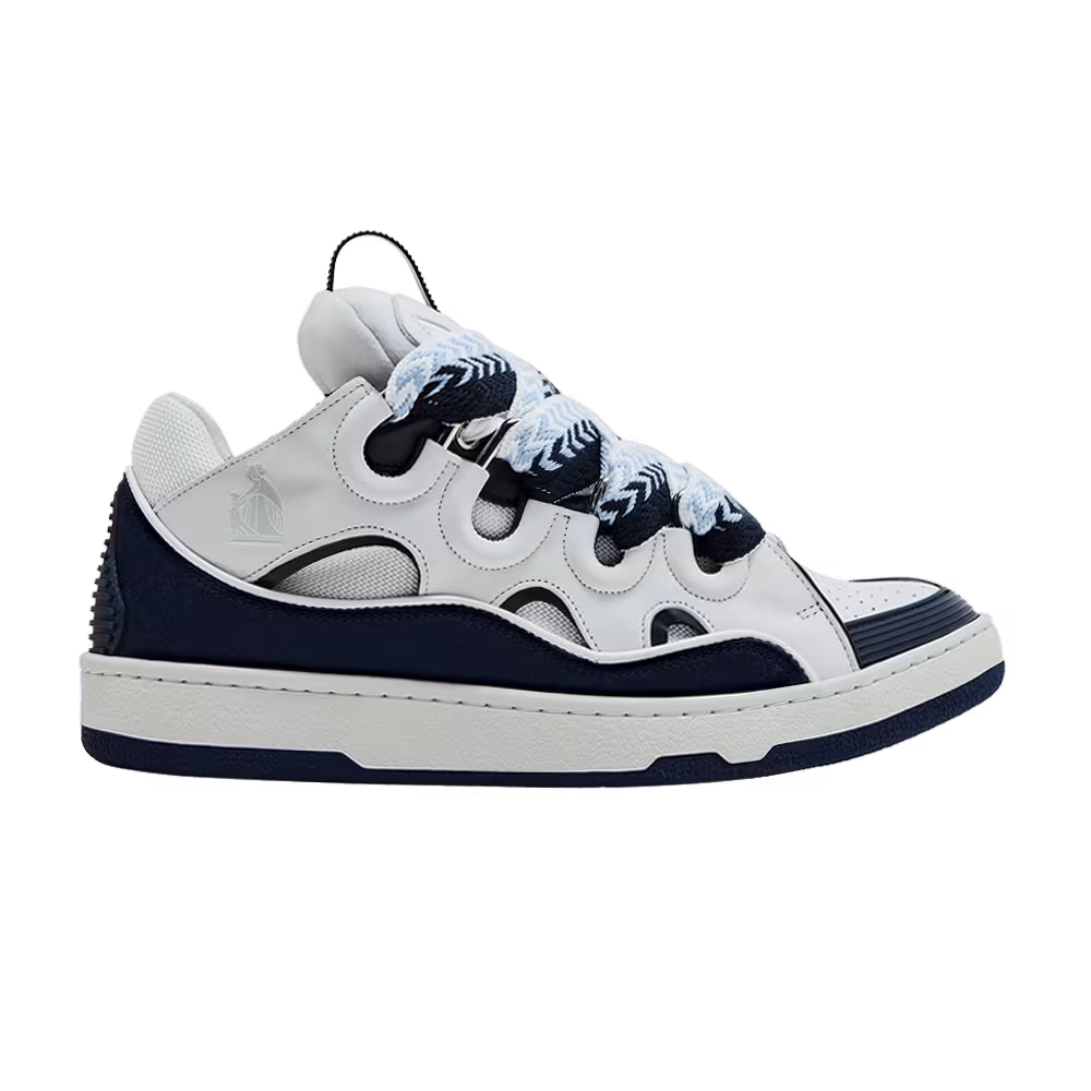 Lanvin Curb Sneakers White Navy Blue