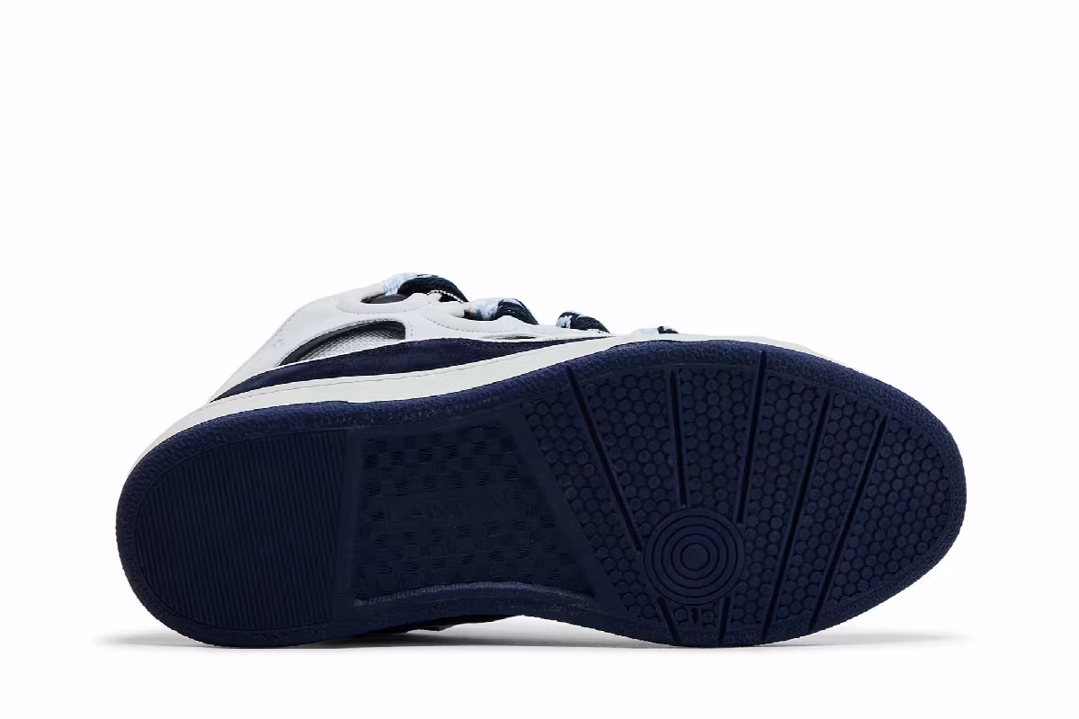 Lanvin Curb Sneakers White Navy Blue, view 5