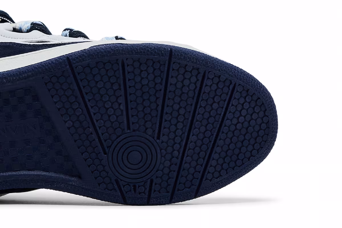 Lanvin Curb Sneakers White Navy Blue, view 6