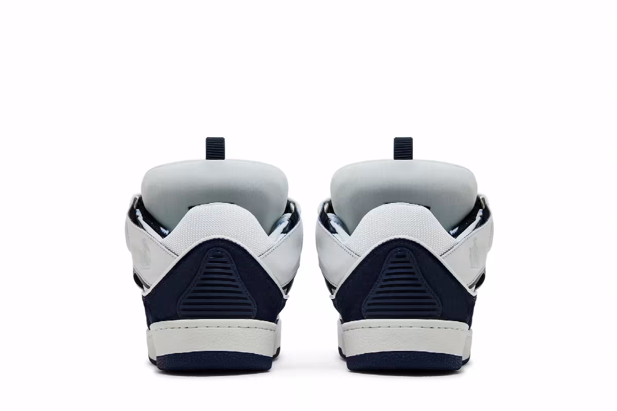 Lanvin Curb Sneakers White Navy Blue, view 7
