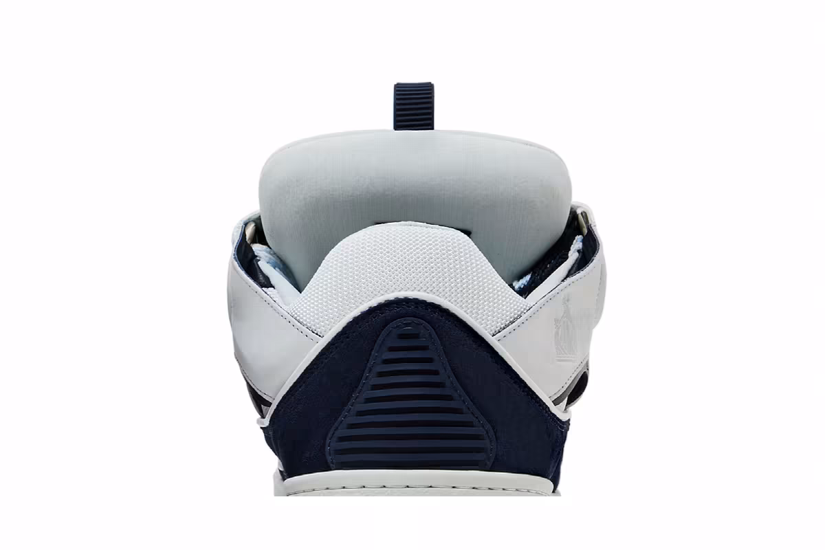 Lanvin Curb Sneakers White Navy Blue, view 8
