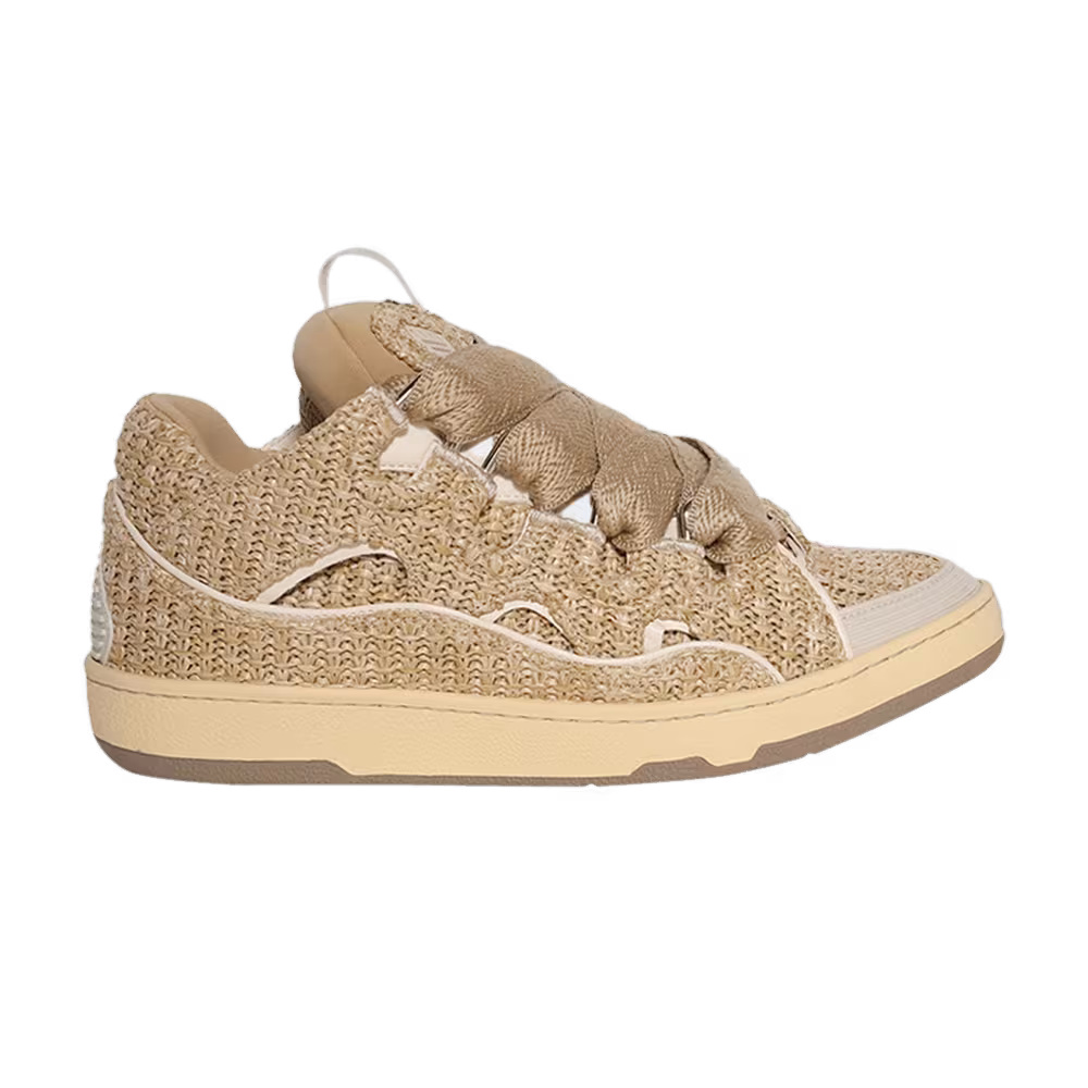 Lanvin Curb Raffia Sneakers Natural