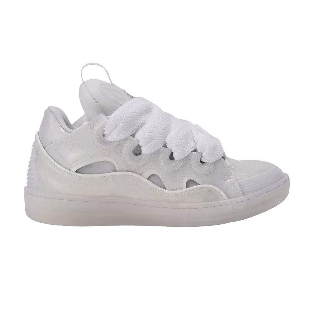 Lanvin Curb Sneakers Glitter Effect - Triple White