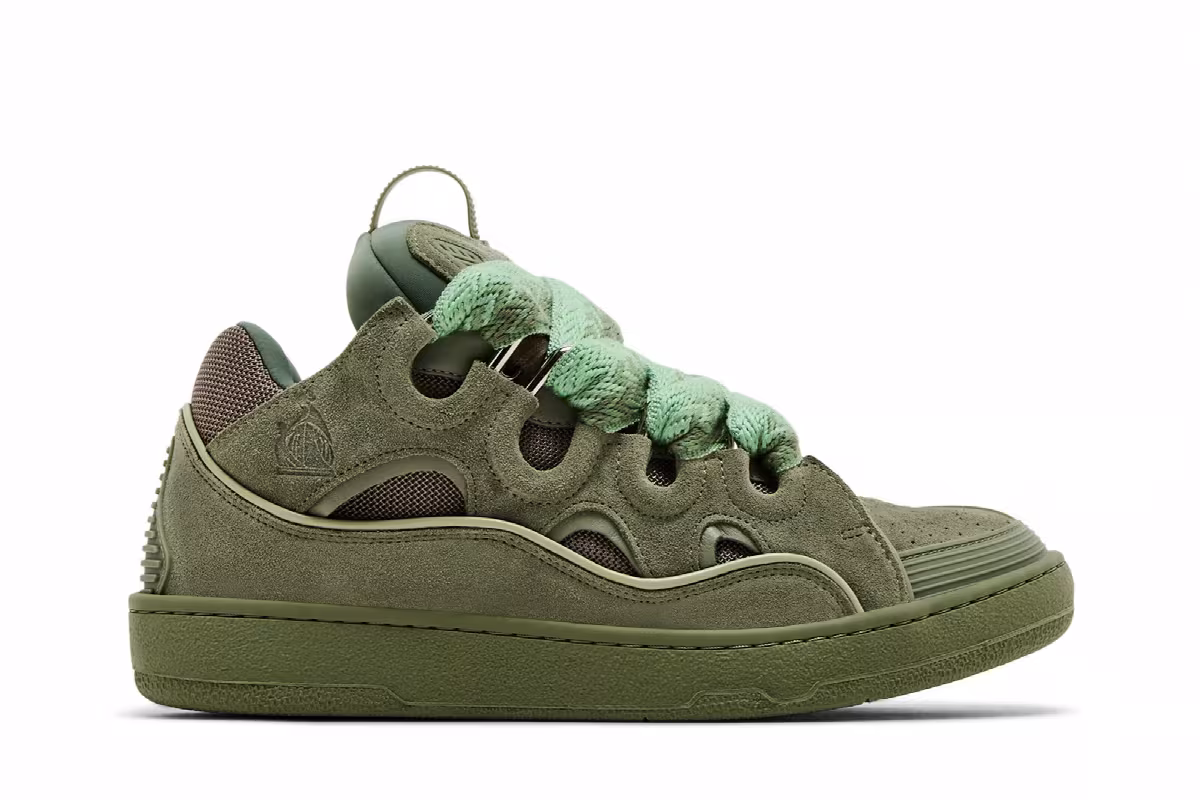 Lanvin Curb Sneakers Vert De Gris, view 2