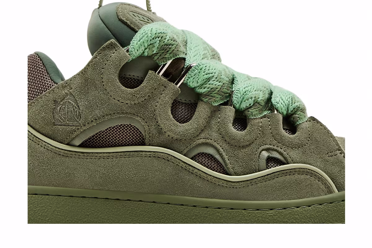 Lanvin Curb Sneakers Vert De Gris, view 3