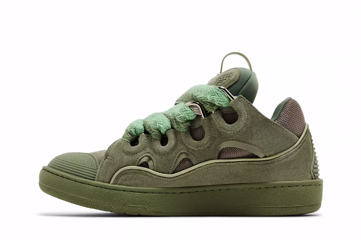 Lanvin Curb Sneakers Vert De Gris, view 4