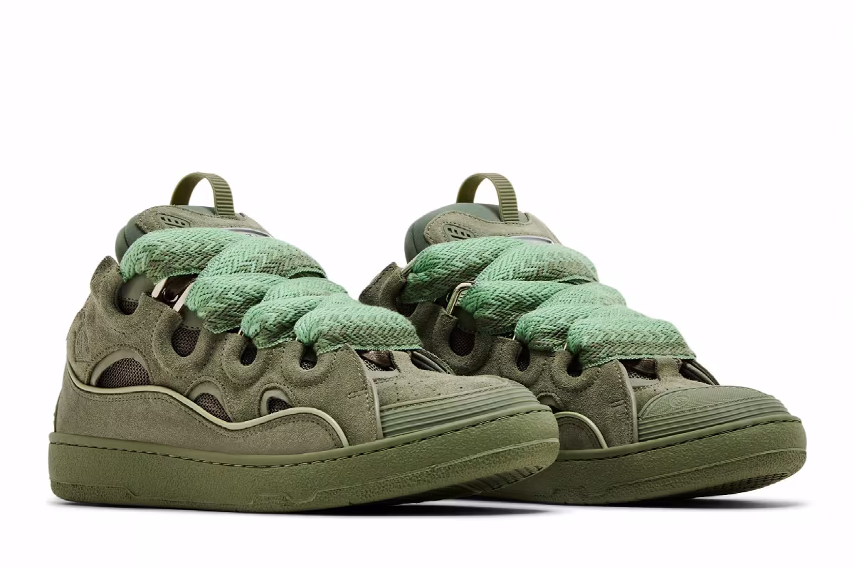 Lanvin Curb Sneakers Vert De Gris, view 9