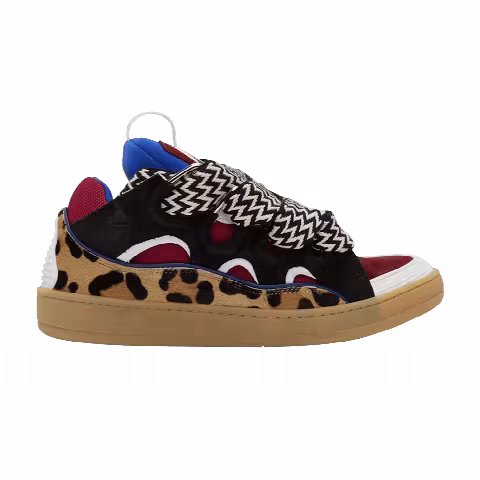 Lanvin Wmns Curb Sneakers 'Animal Print - Black Red'