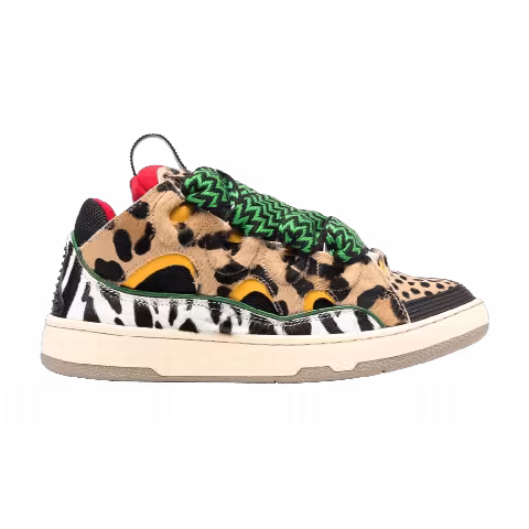 Lanvin Wmns Curb Sneakers 'Animal Print - Black Yellow'