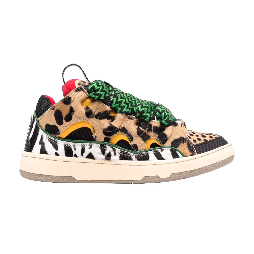 Lanvin Women's Curb Sneakers Animal Print - Black Yellow